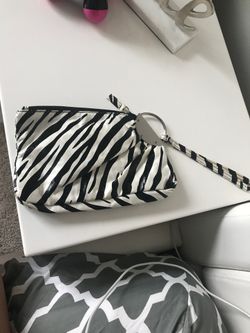 Zebra print wristlet / clutch