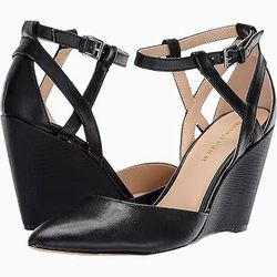 MARC FISHER "BONNY" Ankle Strap Wedge Heels
