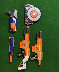 NERF ELITE COMBO SET WITH TARGET ALL WORKING 