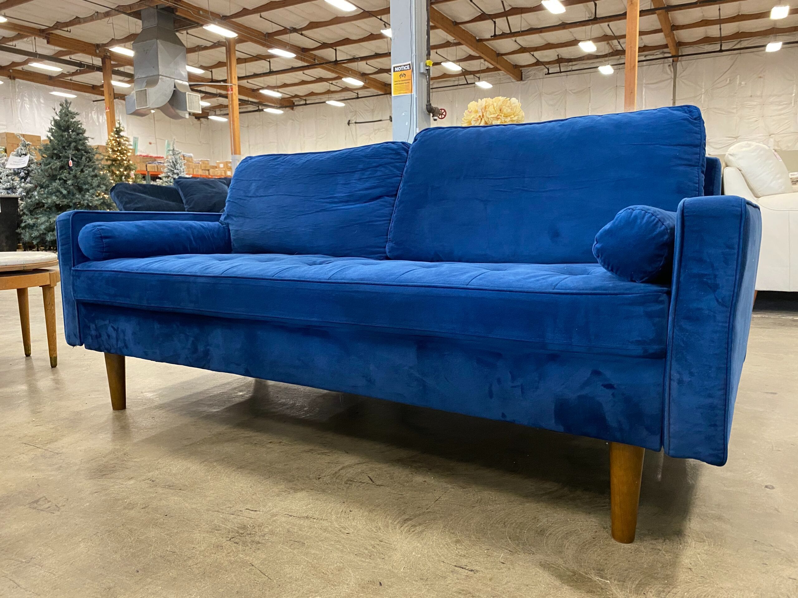 Royal Blue Tufted Petite Sofa