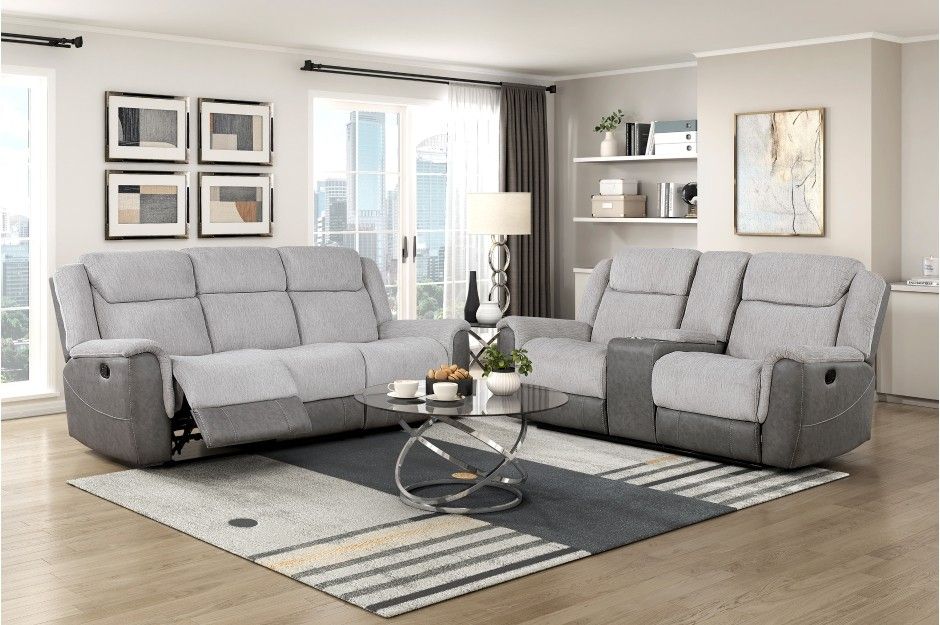 2 PC RECLINING SOFA AND LOVESEAT IN BOX