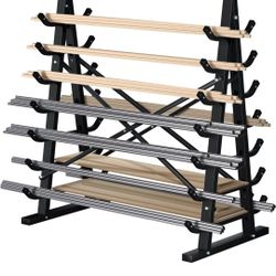 7-Tier Horizontal Storage Rack, Heavy-Duty Freestanding Steel Horizontal Bar Storage Cantilever Rack, Standing Lumber Horizontal Storage Rack, Metal A