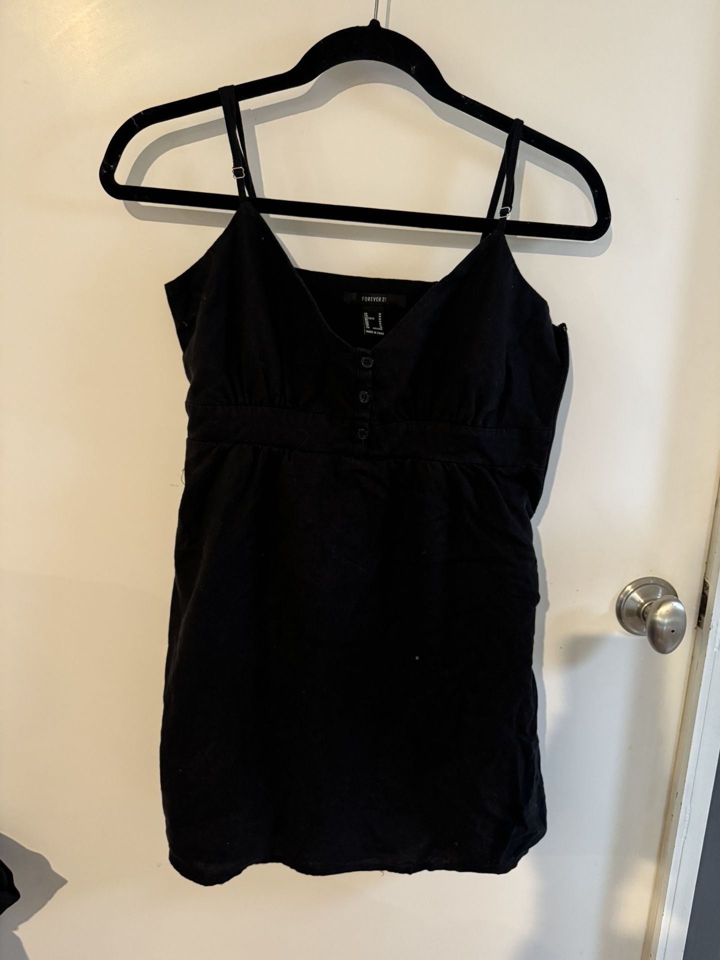 Black button dress