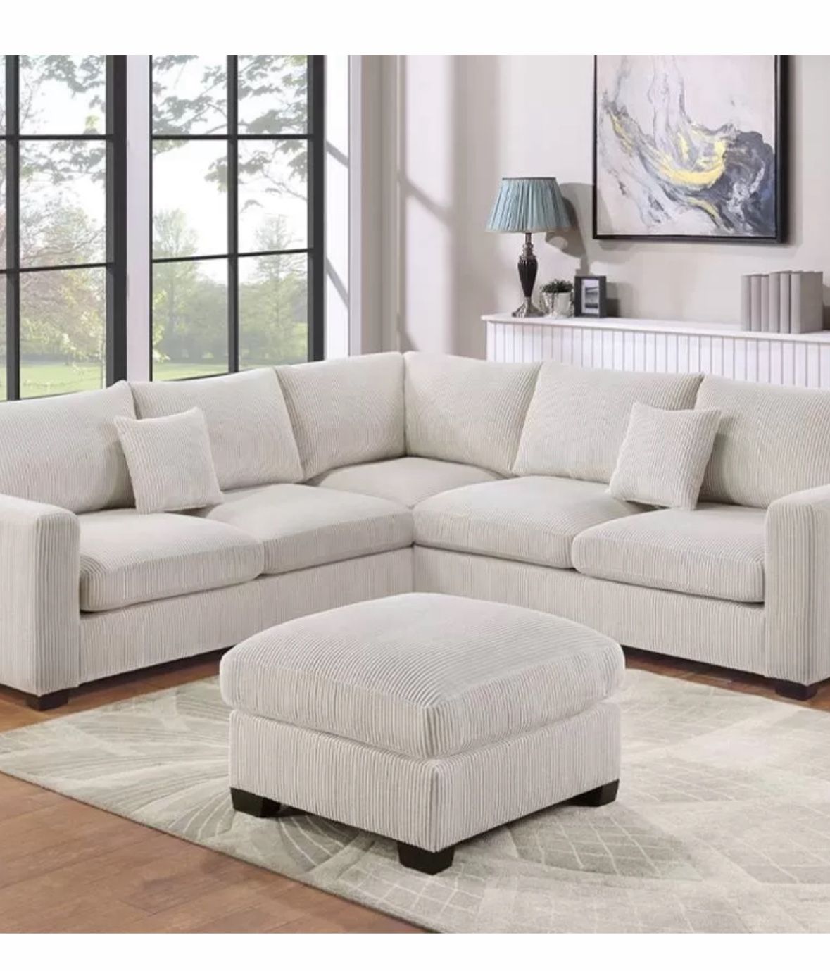 3 Pc Sectional Set With Ottoman Set