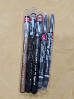 5 never opened eye pencil, sparkly and matte colors.