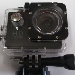 1080 Black Sports Action Camera With Attachments 