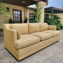 Vintage Mid Century Mustard Yellow Baker 3 Seater Sofa- Excellent Condition