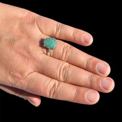 Handmade Natural Emerald Ring | 4 Carat | 925 Sterling Silver | Size 8