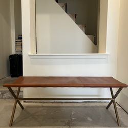 CB2 Leather Director’s Bench