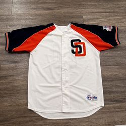 VTG  San Diego Padres Ken Caminiti Majestic 90s Jersey White Orange Men XL