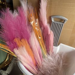 Faux Colored Pampas Grasses