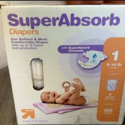 168 Up And Up SuperAbsorb Diapers Size 1 