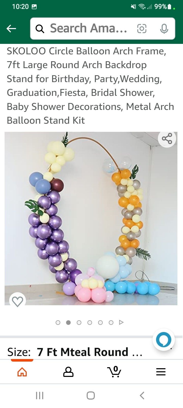 Large Circle Balloon Arch Backdrop Frame Stand 7ft