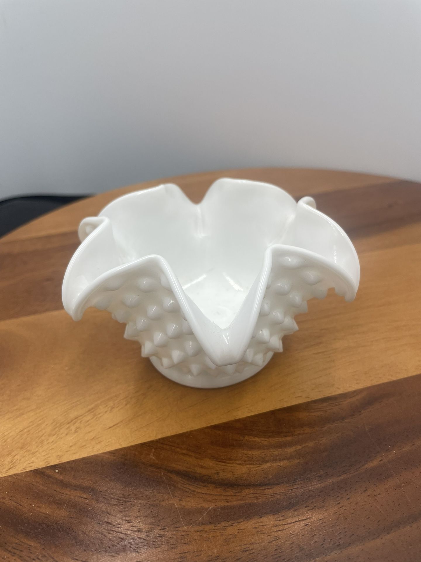 VNTG Fenton Hobnail Milk Glass Bonbon Dish