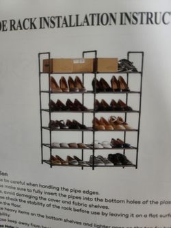 6 Layer Fabric Double Row Shoe Rack