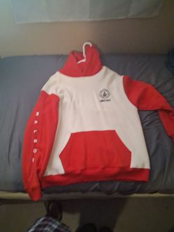 Malbon Red and White Hoodie Sweatshirt
