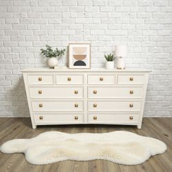 Gold-Kissed Ivory Dresser