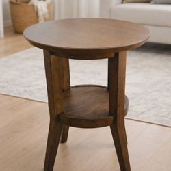 NEW Cathedral Walnut Round End Table (Already Assembled)