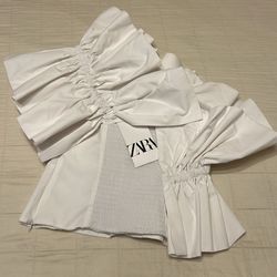 Zara Women’s White Poplin Top