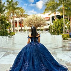 Quinceañera Dress Navy Blue + Crinolinas