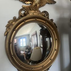 Syroco 1960’s Federal Eagle Mirror Round Gold