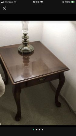 Cherry Wood End Tables Sold As A Set