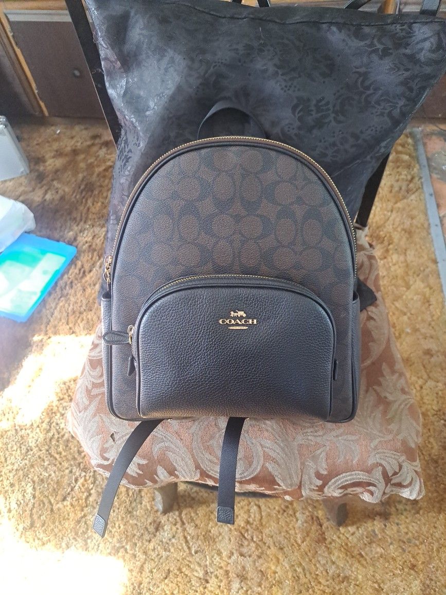 Couach Backpack Leather And Canvas Medium Size