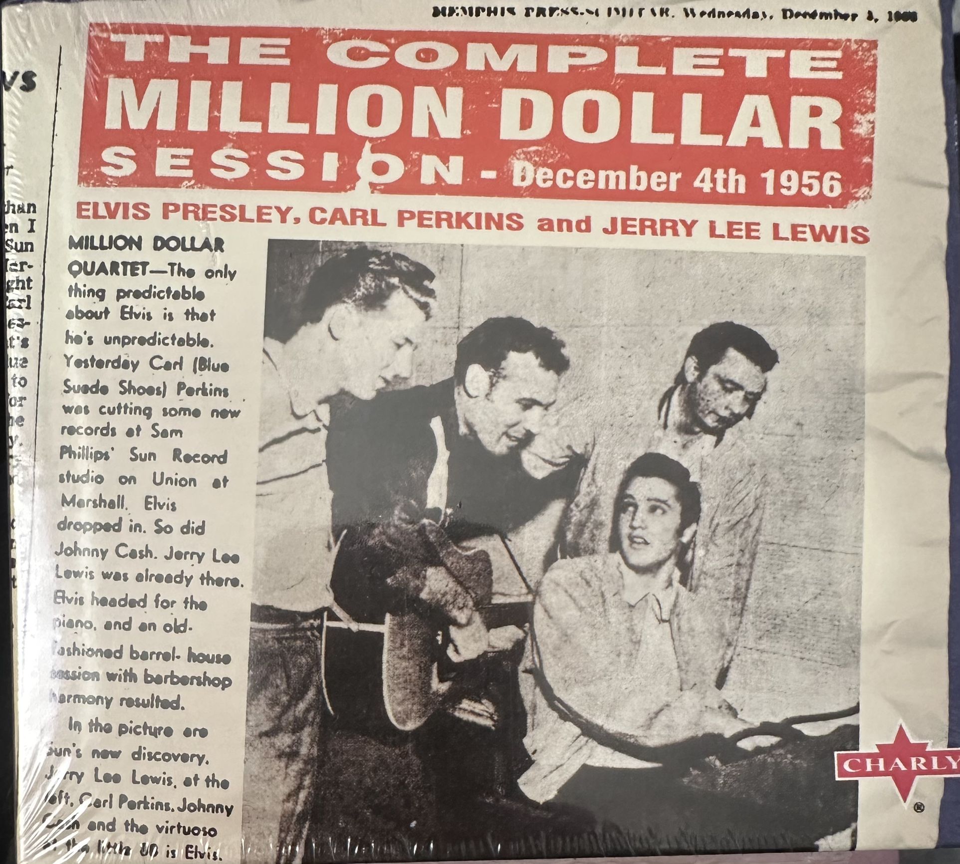 The Million Dollar Session Dec 4th 1956 Elvis, Carl Perkins, Jerry Lee Lewis new CD sealed Purchased at Sun Records Memphis