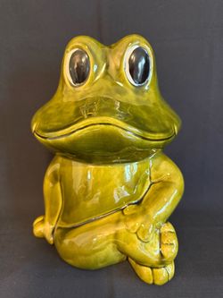 Vintage Ceramic Neil The Frog Cookie Jar USA