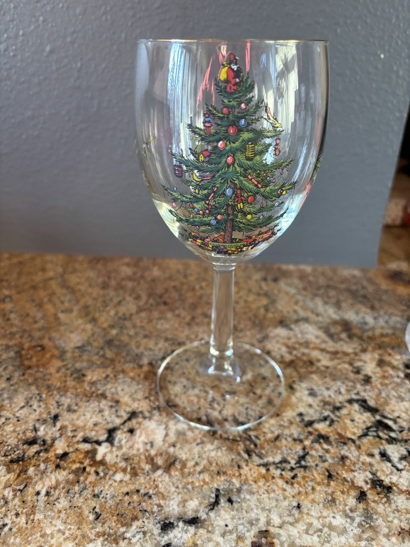 Spode Christmas NWOT 12oz Wine Glasses. Set Of 3