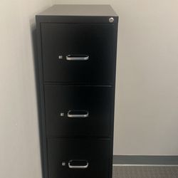 Sleek Black File Cabinet 