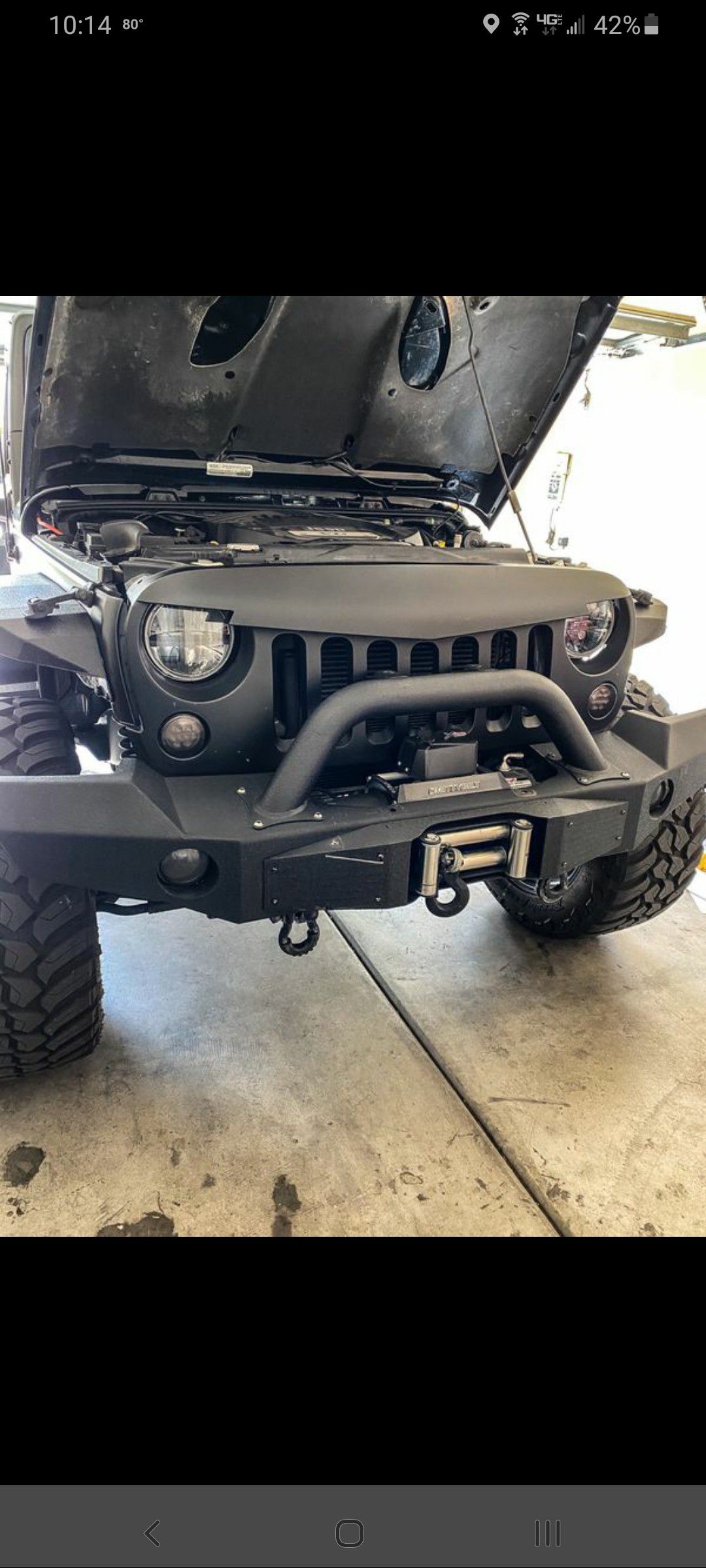 Jeep wrangler front steel bumper