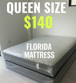 brand new queen plush + free box spring as a gift