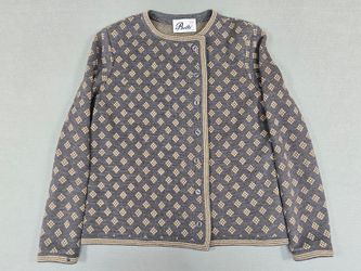 Vintage 60s Butte Knit Charcoal Gold Cardigan Jacket M