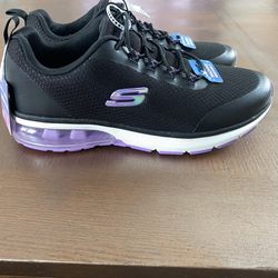 SKECHERS new arrival Women’s memory Foam Sneakers Black Purple White