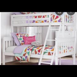 Pottery Barn Kds  Used Twin Over Full White Bunk Bed