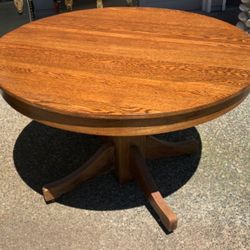  Antique Solid Oak Dining Table,