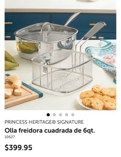 Olla freidora cuadrada de 6 qt princes house