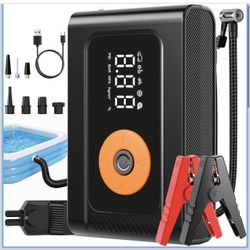 6000A 160PSI 8-in-1 Car Jump Starter with Air Compressor & Air Blower Supports 3.0L Gas/2.4L Diesel, Battery Jumper Starter Portable Jump Box for Car 