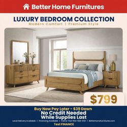 Modern Wood Bedroom Furniture Set- Finance Available