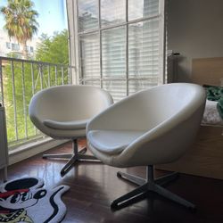 1960s Leather Swivel Chairs