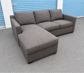 Modern CrateBarrel gray sectional sofa
