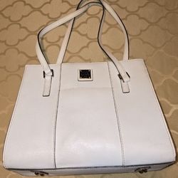 Dooney & Bourke Saffiano Leather Tote Purse Ecru Ivory 