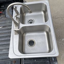 Double stainless sink
