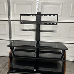 Tv Mount Stand With Wood Trim