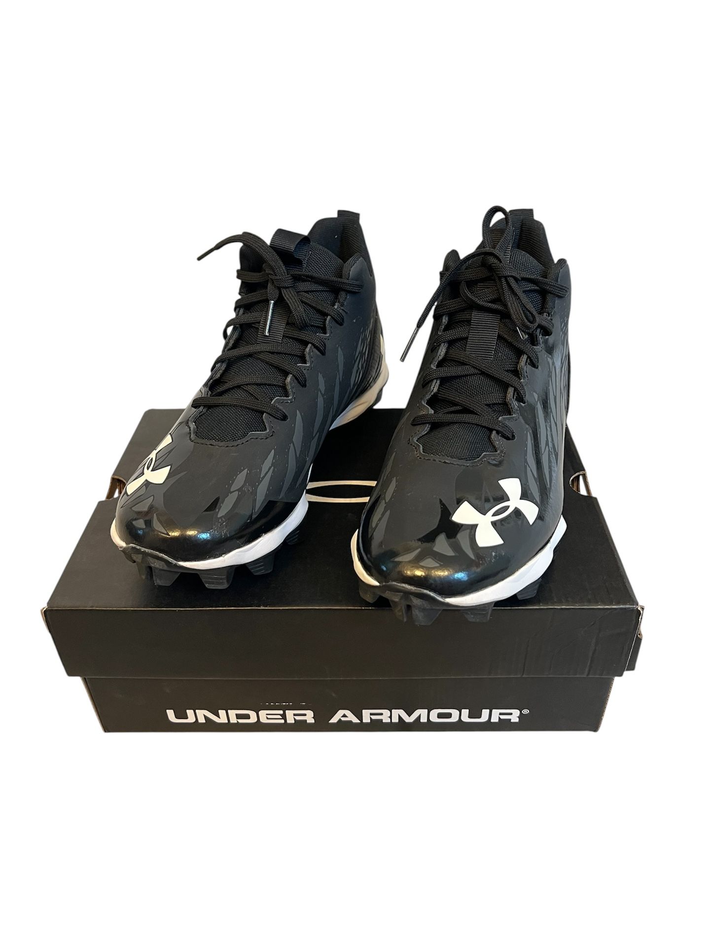Under Armour Black and White Cleats, Size 6Y