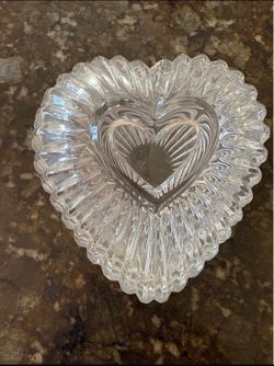 Heart shaped vintage crystal dish