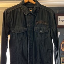 Black Harley Davidson Jean Jacket  Size L(for Local Pickup Only)