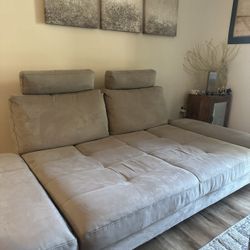 Beautiful Grey Sofa Adjustable Back