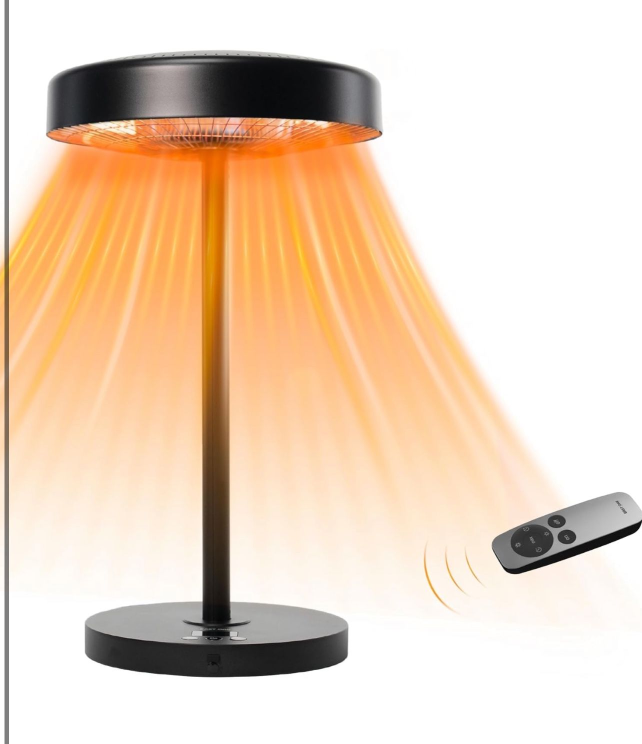 Brand New In The Box- EAST OAK Electric Heater, 1500W Table Top Electric Heater with Remote Control, Patio Heater with USB Port, IP65 Waterproof and T